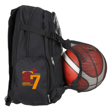 Basketball Rucksack mit Ballnetz schwarz